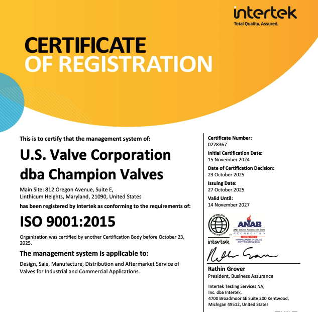ISO Certificate