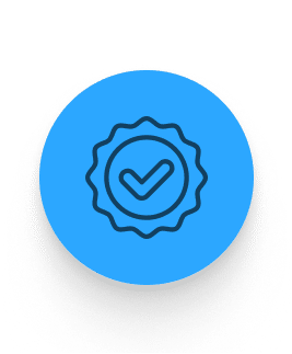 Blue circle award ribbon icon