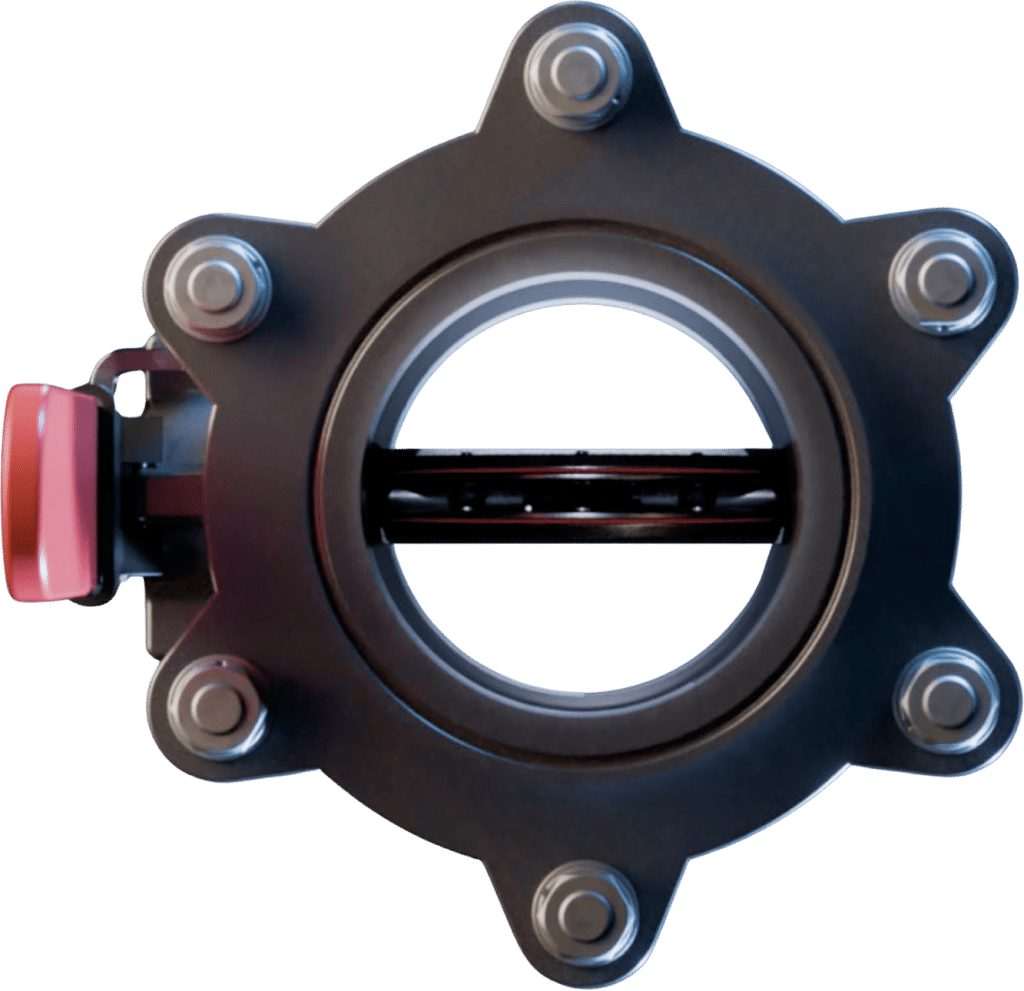 Válvula de mariposa personalizada de US Valve con manija de accionamiento roja