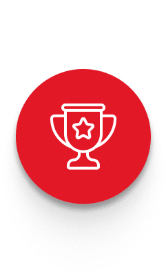 Red circle innovation icon