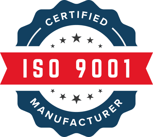 ISO 9001 certified manufacturer badge