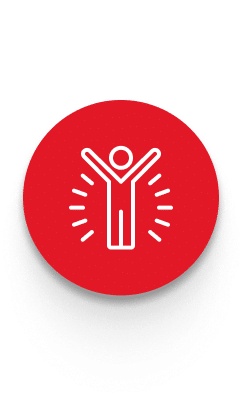 Red circle people icon