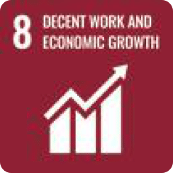 United Nations Sustainable Development Goal 8 icon, decent work and economic growth
